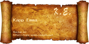 Kapp Emma névjegykártya